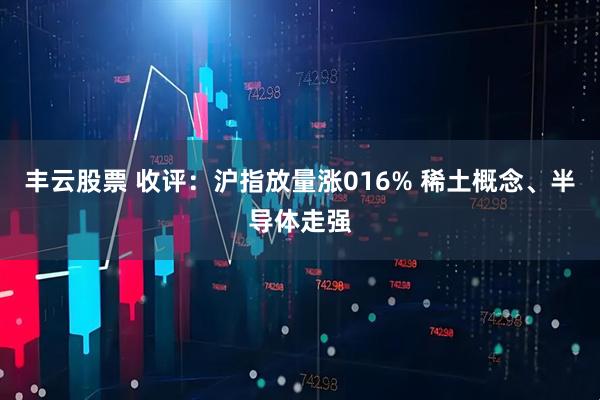 丰云股票 收评：沪指放量涨016% 稀土概念、半导体走强
